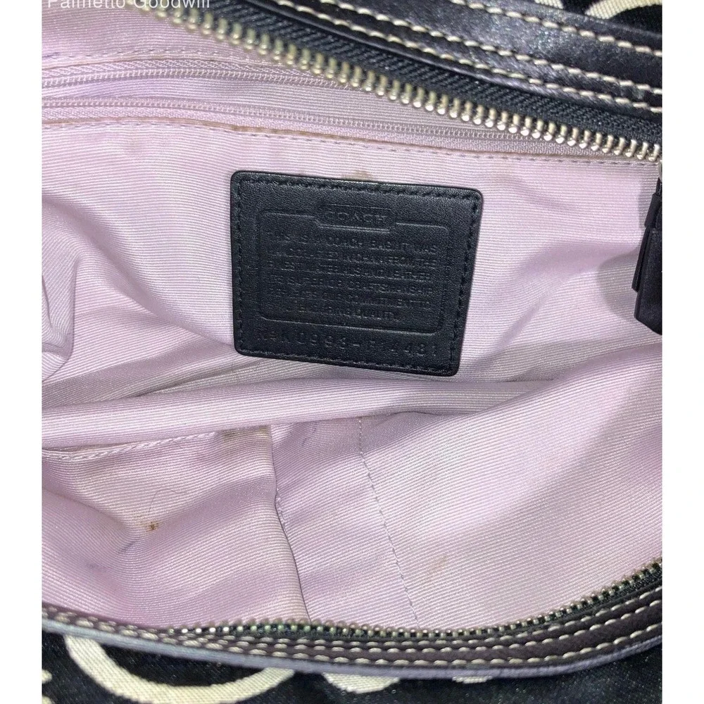 Coach Horse and Carriage Black Sateen Satchel Bag F14481